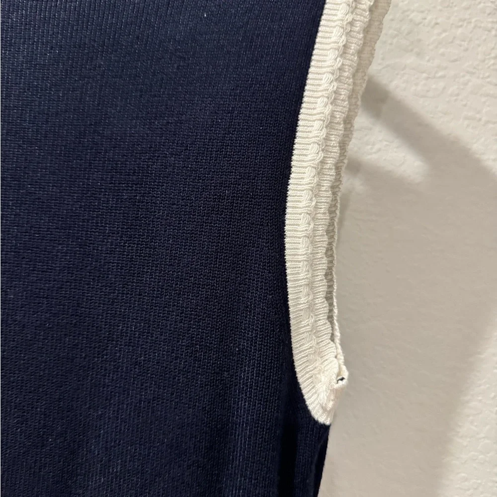 Caroline Constas Navy & White Knit dress - Picture 5 of 6